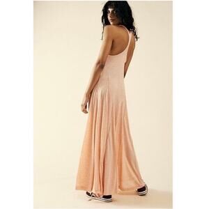 Free People Beach Peach Pink Linen Blend August Nights Maxi Dress Sz.XS